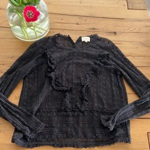Sezane black sweater with cut outs